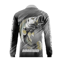 Mangrove Jacks Kids Fishing Shirt Barramundi Grey Available in Various Sizes