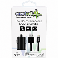 MFI 1.5m Lightning Cable & Car Charger - Smartcell 