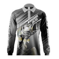 Mangrove Jacks Kids Fishing Shirt Barramundi Grey Available in Various Sizes